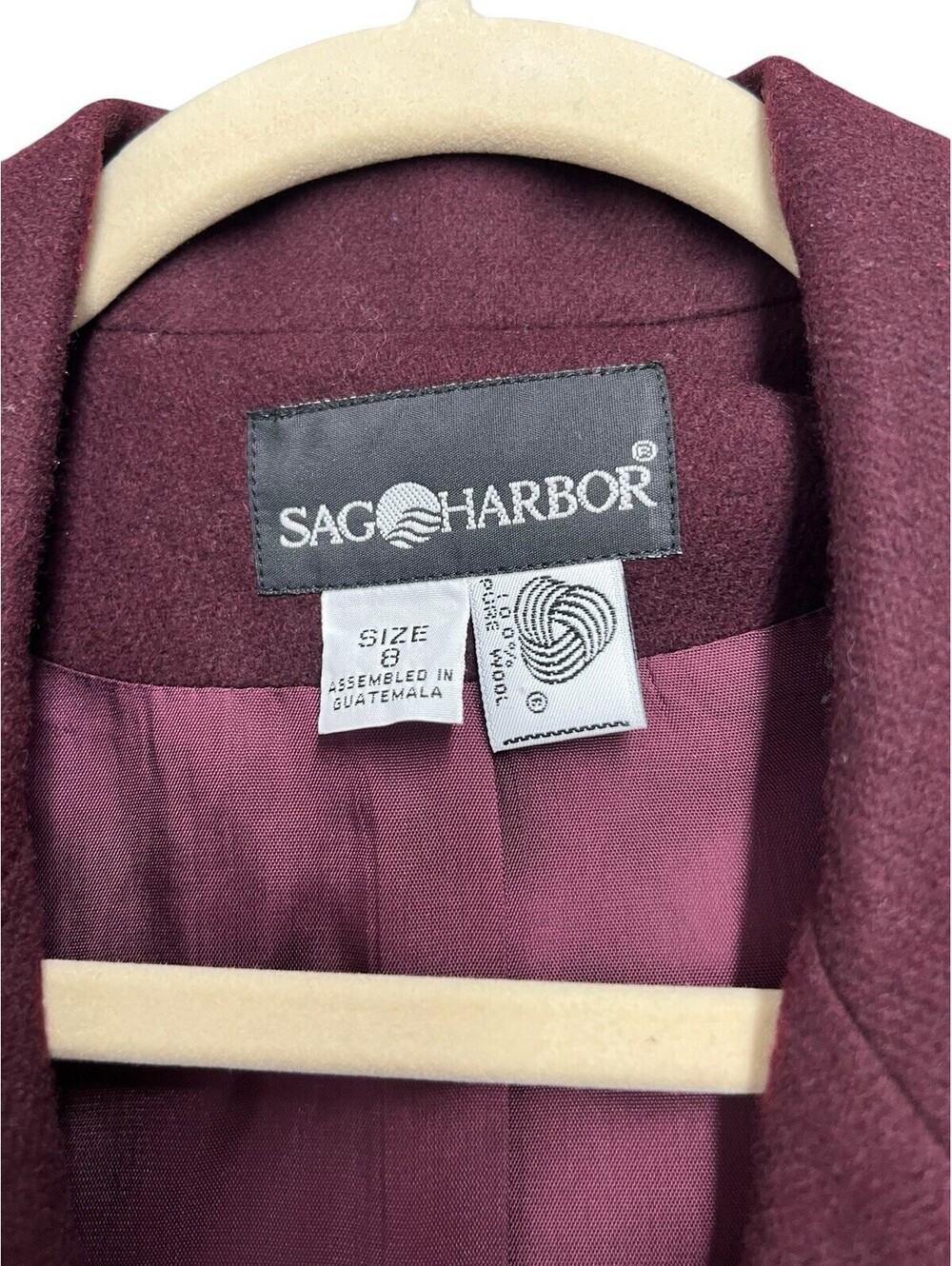 Vintage Sag Harbor Burgundy Wool Blazer – Size 8 - Picture 5 of 7